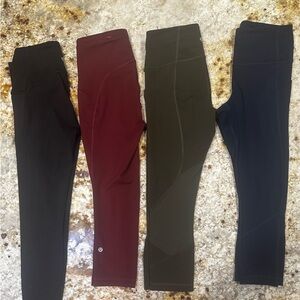lululemon athletica Women's Leggings - Black, Burgundy, Olive, Navy
